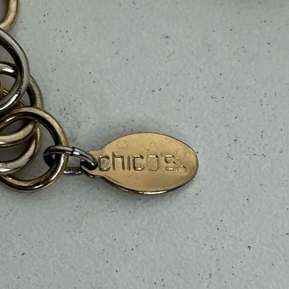 Chico's Long Necklace Women's 38" Gold-tone Faux Pearl Charm Single Strand Chain - Picture 5 of 9